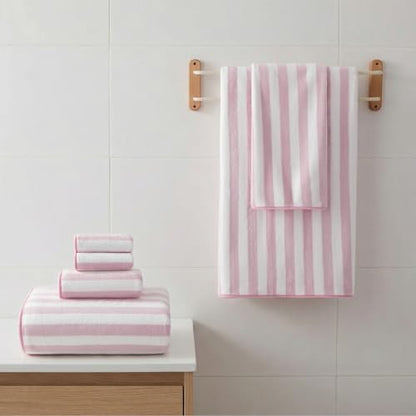 REDKISS Ultra Soft Bath Towel Set 6-Piece 35"x70" | 100% Microfiber, Highly Absorbent | Quick Dry Towels for Bathroom, Spa, Gym | 2 Bath, 2 Hand, 2 Washcloths | Pink - color: Light Pink