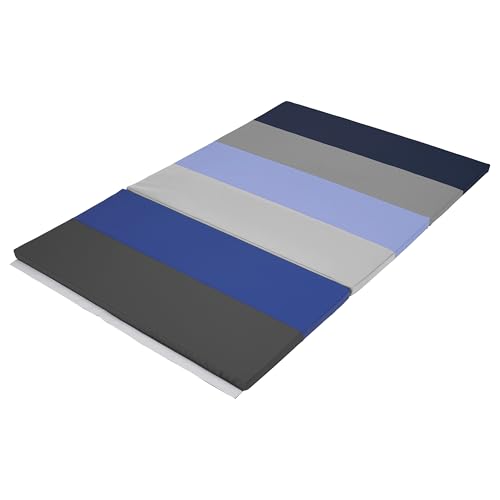 Factory Direct Partners SoftScape 4ft x 6ft Runway Tumbling Mat - Soft, Sturdy Foam, 3-Fold Exercise Mat - color: Navy/Powder Blue, size: 4 FT x 6 FT