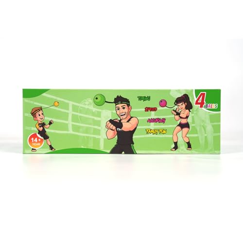 TEKXYZ Boxing Family Pack – 2 Adjustable Headbands + 2 Novice Balls + 1 Veteran Ball + 1 Boxer Ball and More