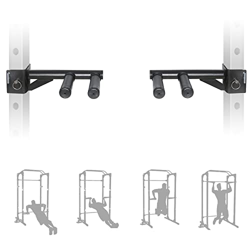 Dip Bar Attachments for 2" x 2" or 3" x 3" Power Rack - Narrow & Wide Dips Double Handles (Patent Pending) - color: For 2" x 2" Rack