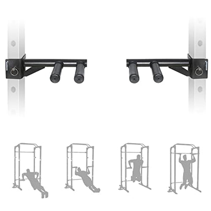 Dip Bar Attachments for 2" x 2" or 3" x 3" Power Rack - Narrow & Wide Dips Double Handles (Patent Pending) - color: For 2" x 2" Rack