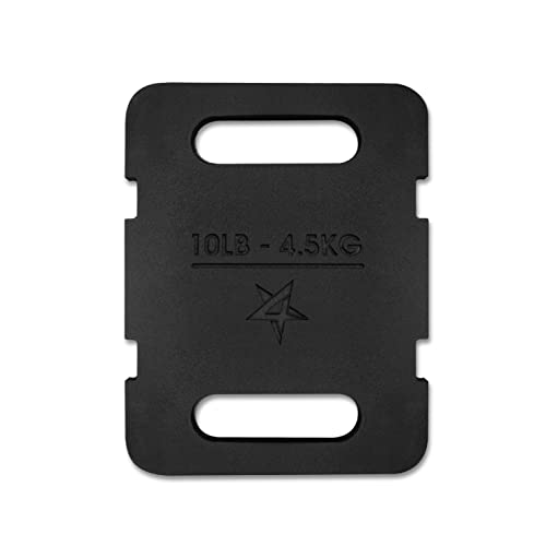 Yes4All Attachable Rucking Weight for Backpack, Cast Iron Training Weight Plate with Quick-Attach Strap Slots, Ergonomic Rounded Handle for Weighted Walking, Hiking, Rucking - size: 10LB
