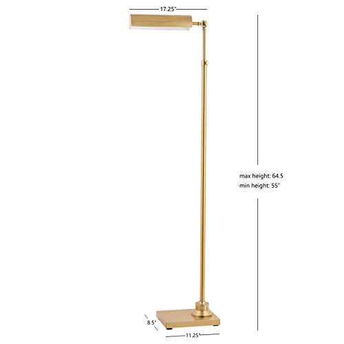 SAFAVIEH Lighting - Renla 55-65-Inch Adjustable Floor Lamp - Brass - Modern Extendable Bar Design - Task Reading Lamp for Living Room, Bedroom - LED Bulb Included (FLL4072A)