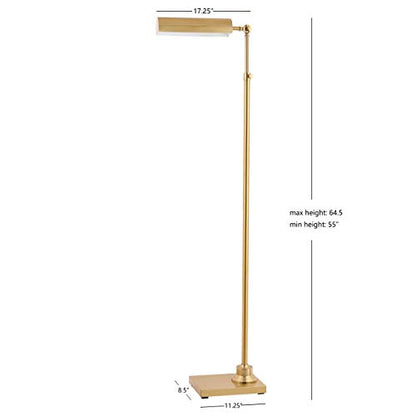 SAFAVIEH Lighting - Renla 55-65-Inch Adjustable Floor Lamp - Brass - Modern Extendable Bar Design - Task Reading Lamp for Living Room, Bedroom - LED Bulb Included (FLL4072A)