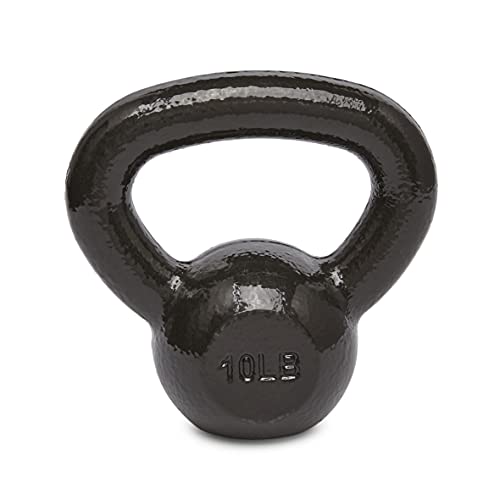 Amazon Basics Cast Iron Kettlebell for Strength Training, Textured Wide Handle, Black