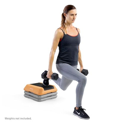 Circuit Fitness by Marcy 16 x 16 inches Adjustable Height Aerobic Step Platform with Adjustable Risers, Non-Slip Rubber Surface, Home Exercise Fitness Training, Multiple Color Options