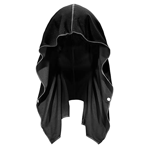 Sukeen Cooling Hoodie Towel, Cooling Towels for Neck and Face Absorbent Quick Drying, Cooling Neck Wraps UV Protection Sport Workout Camping Cycling Cooling Towel - color: Black