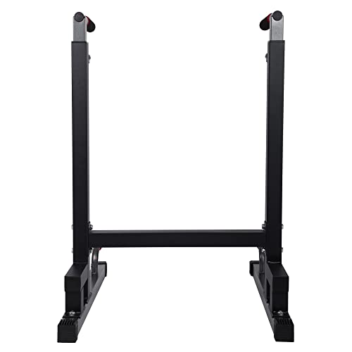 BalanceFrom Steel Frame Dip Station with Adjustable Height, 500 Pound Weight Capacity – Upper Body Workout Home Gym Equipment for Triceps, Push & Pull Ups, Leg Raises, and Bench Press - color: Black