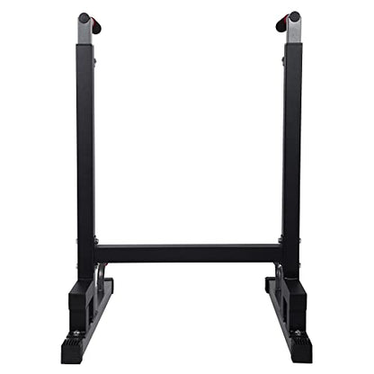 BalanceFrom Steel Frame Dip Station with Adjustable Height, 500 Pound Weight Capacity – Upper Body Workout Home Gym Equipment for Triceps, Push & Pull Ups, Leg Raises, and Bench Press - color: Black