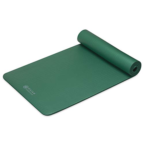 Gaiam Yoga Mat, Pilates & Exercise Mat, Thick Mat 2/5" (10mm) Workout Mat with Easy-Cinch Carrying Strap for Home & Gym Workouts - color: Green