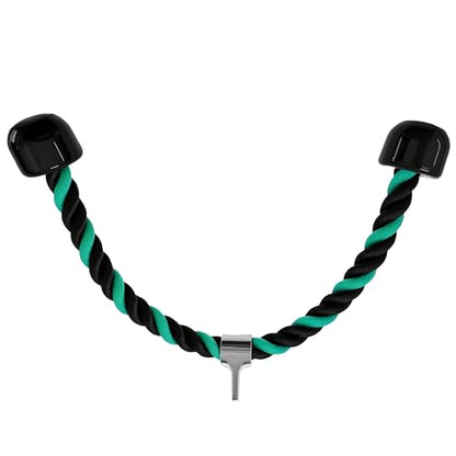 Heavy Tricep Rope Cable Machine Accessories Nylon Tricep Rope for LAT Pull Down Pulley System Attachment, for Home Gym Weight Fitness with Carabiner - color: Green&Black