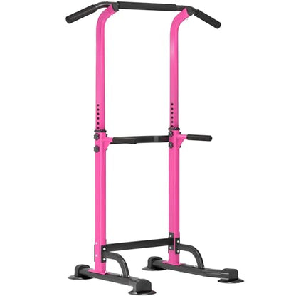 Adjustable Pull Up Bar Free Standing, Steel Pullup Dip Station for Home Gym, Portable Power Tower Pull Up Bar with Widened Base for Tall man, 400 LBS