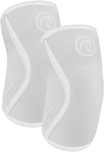 Rehband Elbow 5mm Compression Sleeve, Neoprene Sleeves for Weightlifting, Anatomical Design, Non-Slip & Close Fitting, Elbow Support Unisex, Colour:Arctic/White - 1 Pair, Size:Small - color: Arctic/White - 1 Pair, size: Small