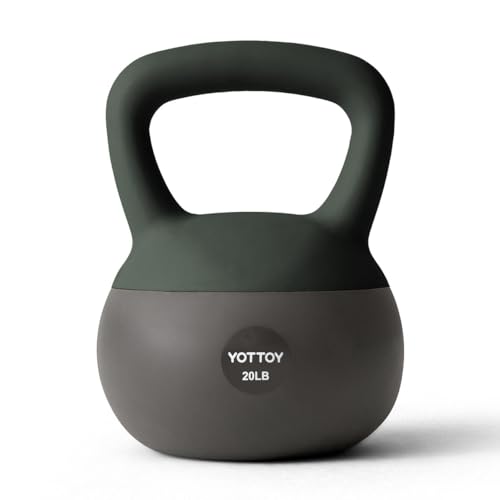 YOTTOY Soft Kettlebell, Set for Strength Training Kettlebells & Home Workouts, Soft-Sided Cushioned Base, Wide-Handle - Ideal for Men, Women, & Beginners - color: 20LB-Green