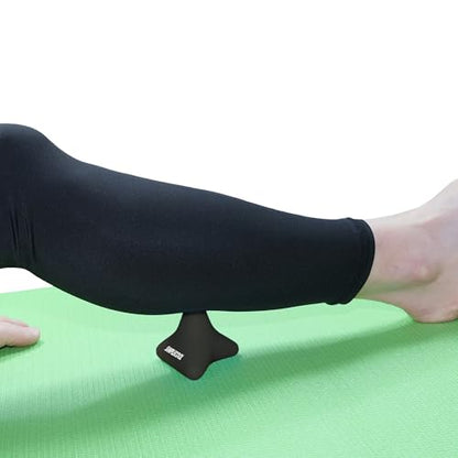 Manual Trigger Point Massage Tool. Small Massager Ball for Deep Tissue Myofascial Release Physical Therapy Foot Plantar Fasciitis Pain Relief Muscle Knot Psoas Hip Flexor Iliacus Release 3×2.6″(Black) - color: Black