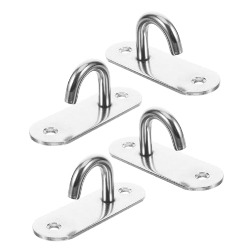 4pcs Stainless Steel Resistance Band Wall Anchors for Strength Training and Yoga, Wall Mounted Workout Strap Hangers Providing Safety, Stability, and Equipment Organization