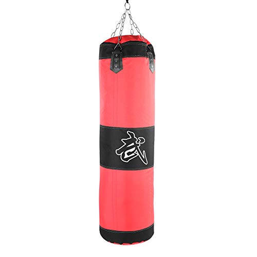 Bnineteenteam Workout Exercise Sandbags, Heavy Duty Fitness Sandbag Empty Sandbags Filler Bag Kick Punching Sand Bag Training Bag for Boxing Karate Punching(100cm-red)