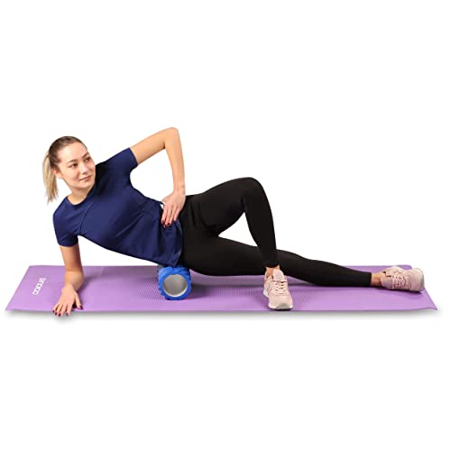 DRUNA Foam Roller for Muscle Massage, Pilates & Yoga 13"x5.5" Medium Firm PVC Foam Roller for Deep Tissue Massage, Recovery & Flexibility (Black) - color: Black