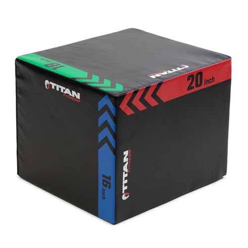 Titan Fitness Heavy Foam Plyometric Box - Pro-Duty HIIT Exercise Foam Plyo Step-Up, Box Squat, Home Garage Gym Training, Youth & Regular Sizes