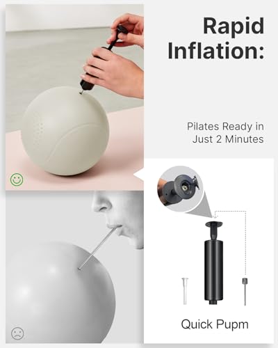 YOTTOY Small Exercise Ball，9-inch Pilates Ball with Anti-Burst Technology for Stability, Ideal for Yoga, Pilates, Physical Therapy & Home Workouts - color: White