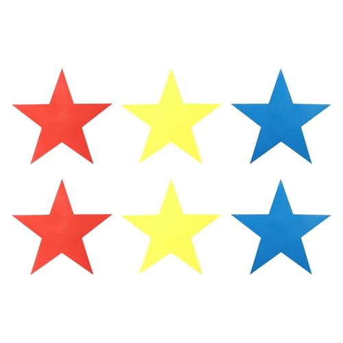Spot Markers, Star Arrow Poly Spot Marker for Agility Training Floor Dots Non-Slip PE Equipment - color: Red, Blue, Fluorescent Yellow