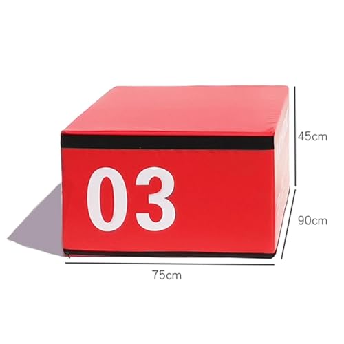Jumping Training Box,Foam Plyometric Box, Used for Jump Training and Adjustment, Stackable Plywood Box, Plywood Box, Soft Box for Jump Training and Fitness Training - size: 90*75*45cm