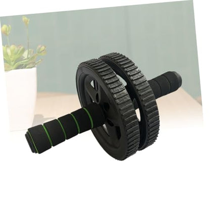 DECHOUS Dual Wheel Ab Roller with Non-slip Sponge Handles Core Strength Exercise Roller for Home Gym Fitness Abdominal and Arm Workout Equipment Black