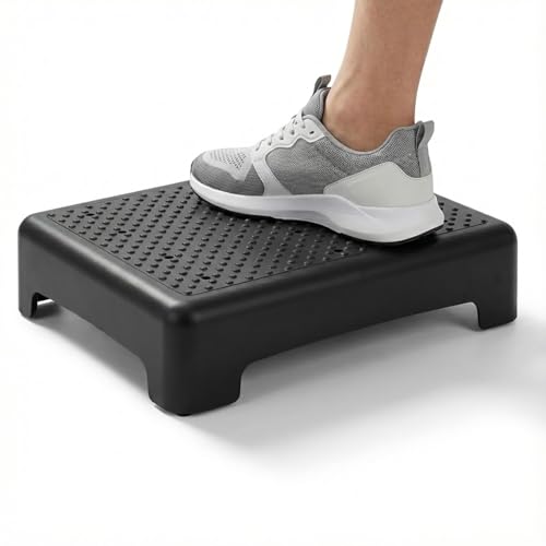 Bed Step for High Beds Adults - 3.35" Barefoot-Comfortable TPE Soft Pad Mobility Step Stool for Seniors & Post Surgery, 600lb Heavy Duty Anti-Flip Step for Car, SUV, RV & Bathroom (Black-Black)