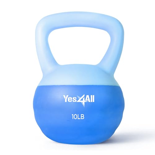 Yes4All Soft Kettlebell, PVC Strength Training Kettlebells for Women, Floor Protection & Quiet, Wide Handle, Aesthetic Soft Weights (5,10,15,20lb) for Home Gym, Fitness Beginners - color: 10lb - Peacock Blue