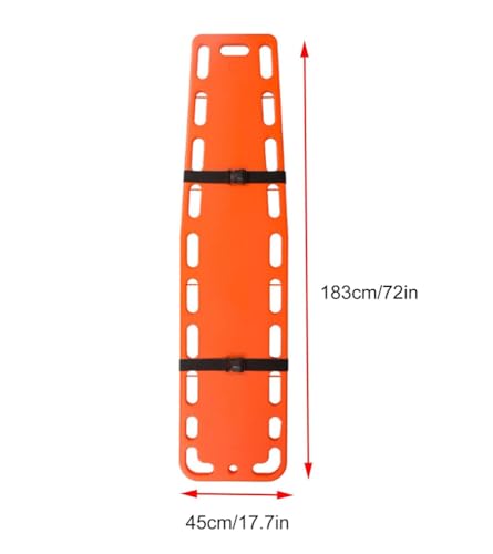 Portable Foldable Spine Board Stretcher, Lightweight PE Backboard with Straps, Water Floating Rescue Board, 350lbs Capacity for EMT, CPR, Ambulance Transport,Straight - size: Straight
