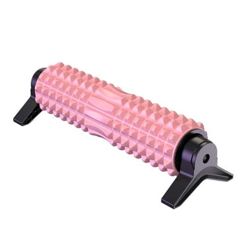 New Upgrade Bracket Foam Roller with Stand for Back Leg Pain, 21 Inch Firm Deep Tissue Muscle Massager for Sore Muscles (Pink) - color: Pink