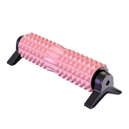 New Upgrade Bracket Foam Roller with Stand for Back Leg Pain, 21 Inch Firm Deep Tissue Muscle Massager for Sore Muscles (Pink)