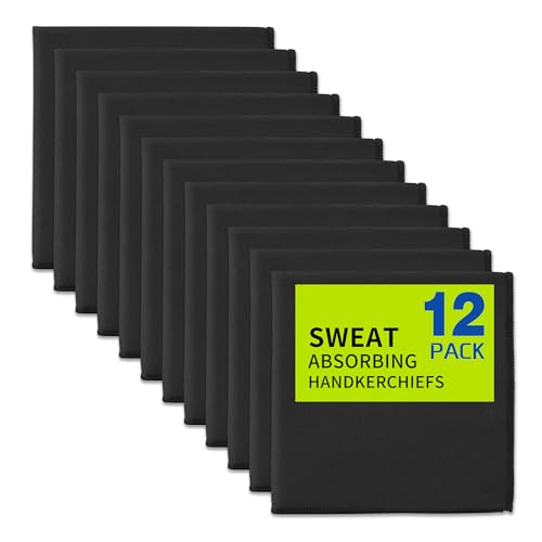 12 Pack Sweat Absorbing Handkerchiefs,Microfiber Sweat Rags Towels for Men & Women,Small Sweat Cloth for Hand,Hankies