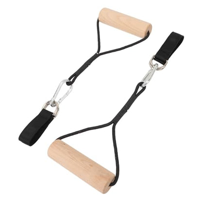 Wooden Gymnastic Rings, Portable Pull Up Handles for Arm Strength Training, Beech Wood Gym Rings with Storage Bag, Multifunctional Workout Equipment for Outdoor Home Gym and Fitnes