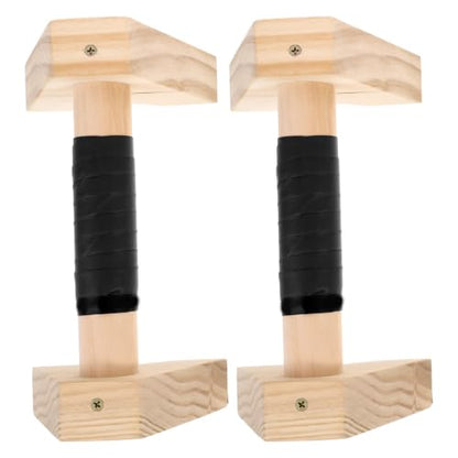 Wooden Push up Bars Parallettes Beech Wood Pushup Handles Non-slip Strength Training Gym Equipment for Men and Women Home Workout Calisthenics Stand 30cm Pair