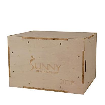 Sunny Health & Fitness Foam Plyo Box with Adjustable Heights and High Weight Capacity - style: 30" Max - Wood