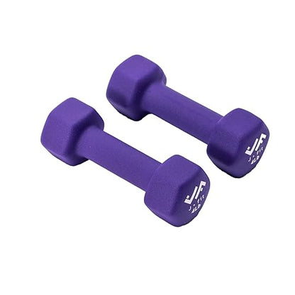 JFIT Dumbbell Pairs or Sets – Neoprene & Vinyl Coated Hand Weights for Home Gym, Strength Training, Aerobics, Cardio Exercise and Fitness - size: 4 lbs (Pair), style: Dumbbell Pair