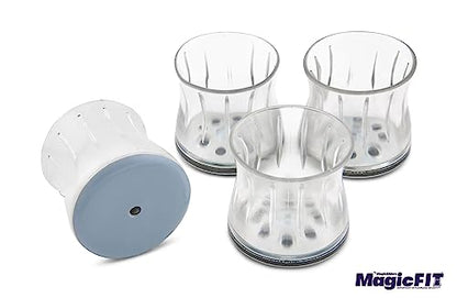 Magic SLIDERS24137 Magic FIT Round Sliders Size-1-1/4 to 1-7/16", 4-Pieces – Non-Slip Rubber Furniture Pads for Floor Protection on Wood, Tile, Carpet & Vinyl Surfaces| Pack of 1