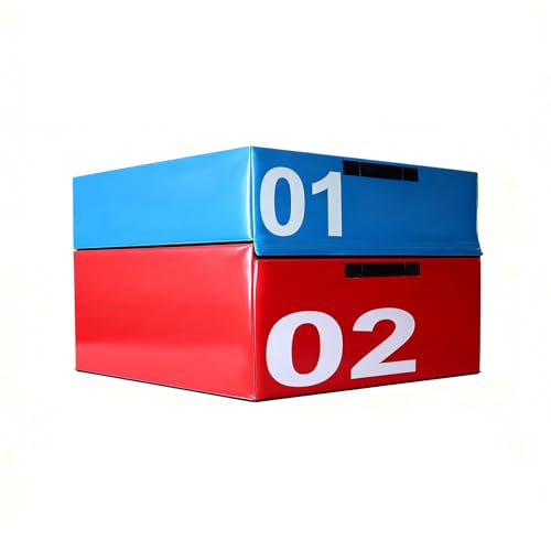 Free Combination Foam Plyometric Jump Box, Height Exercise Box Multiple Height Levels with Non-Slip Surface & EPE Foam for Plyometrics HIIT Strength Training Home Gym (Size:01#+02#) - size: 01#+02#