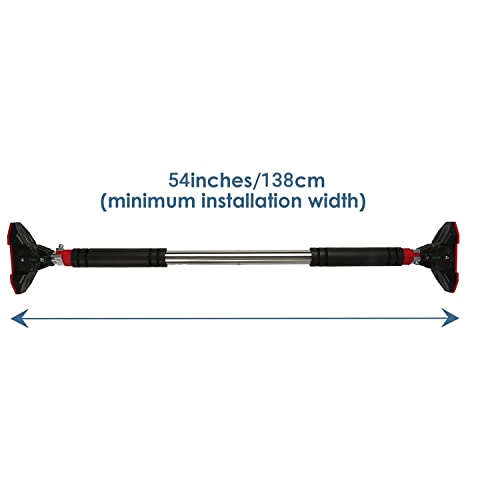 Pull Up Bar no Screws,Doorway Chin Up Bar for Home Gym Adjustable to Width with a Width of 43-54 Inches with Large Anti-Slip Mat and Safety Lock, Max Support for 330 lbs OT160 - size: 110-138cm(43.3-54.3in)