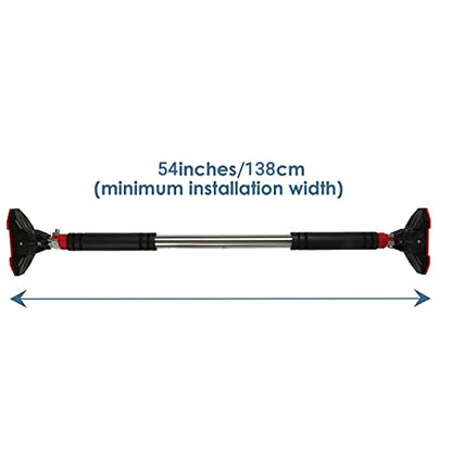 Pull Up Bar no Screws,Doorway Chin Up Bar for Home Gym Adjustable to Width with a Width of 43-54 Inches with Large Anti-Slip Mat and Safety Lock, Max Support for 330 lbs OT160 - size: 110-138cm(43.3-54.3in)