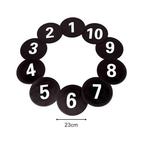 10x Numbered Floor Spot Markers Training Mark Pad Shock Absorbing Anti Slip Flat Disc Markers Landmark Mat for Kids Drills
