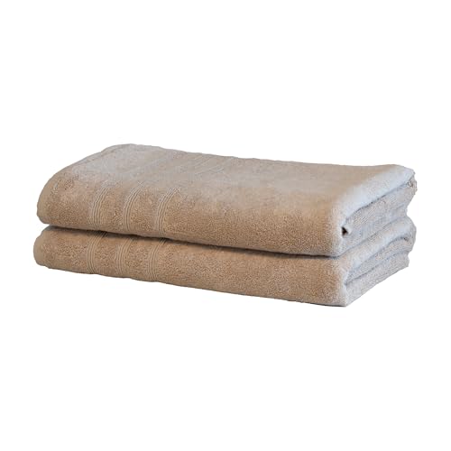 Mosobam Turkish Bath Towels, 2 Pack, 30 x 58 in, 700 GSM, Light Taupe - color: Light Taupe, size: Bath Towels, Set of 2