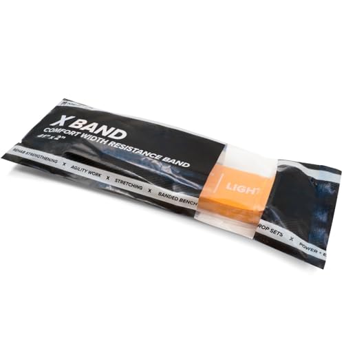 Meister X Band Comfort-Width 41" x 2" Resistance Bands - X-Wide Premium Loop Bands - style: Light / Yellow