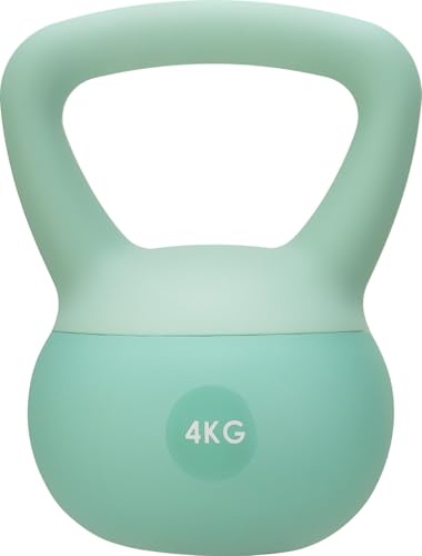 4kg Soft Kettlebell for Women, Non-Slip PVC Coated Home Fitness Weight for Pilates, Strength Training & Full-Body Workouts (Pink) - color: Menthe, size: 4 kg