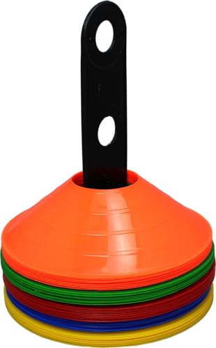BlueDot Trading High Visibility Sports Cones for Agility Training, Soccer, Football, Field Cone Boundary Markers for Adults or Kids, Orange, Quantity 12-Pack