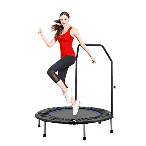 ZENOVA 40" Mini Trampoline, Rebounder Trampoline for Adults Fitness Trampoline with Adjustable Bar Rebounder Trampoline Indoor Jumping Workouts