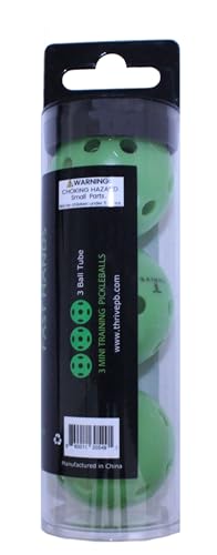 Thrive Fast Hands Mini Pickleball Ball - Quicker Reaction Training Aid for Hands, Paddle Control, and Coordination - Great for Pickleball Drills - Includes 3 Balls and Tube