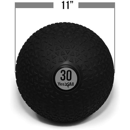 Yes4All Slam Balls, 10-40lb Weighted Ball Weight, Durable PVC Sand Filled Workout Dynamic Slam Ball for Strength Training, Triangle, Black, 30lbs - color: C. Triangle Black, style: F. 30lbs