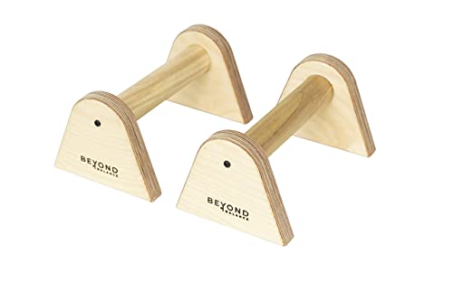 Beyond Balance Wood Parallettes Push-up Bar Dip Station for Gymnastics Calisthenics Acrobatics| Handstands Planche Push-ups L-sits Dips - style: Small
